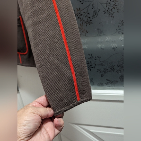 - Betty Barclay cotton jacket or sweater. Reversible. Size 12.  Orange and… - Picture 3 of 9